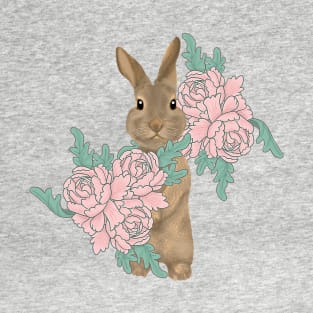 Bunny in the peony garden T-Shirt